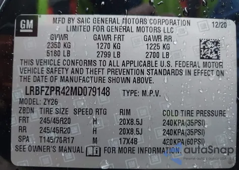 2021 Buick Envision Awd Essence from USA, damaged, VIN LRBFZPR42MD079148